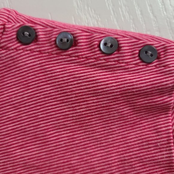 Eddie Bauer striped peppermint turtleneck with shoulder buttons - Picture 2 of 3